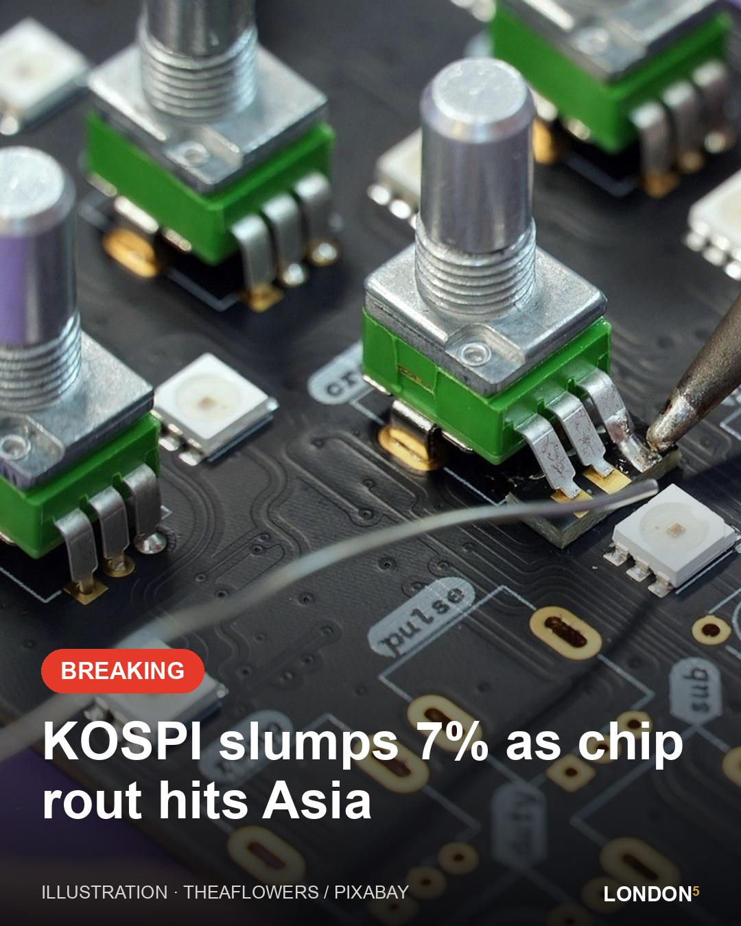 Illustration for: KOSPI slumps 7% as chip rout hits Asia