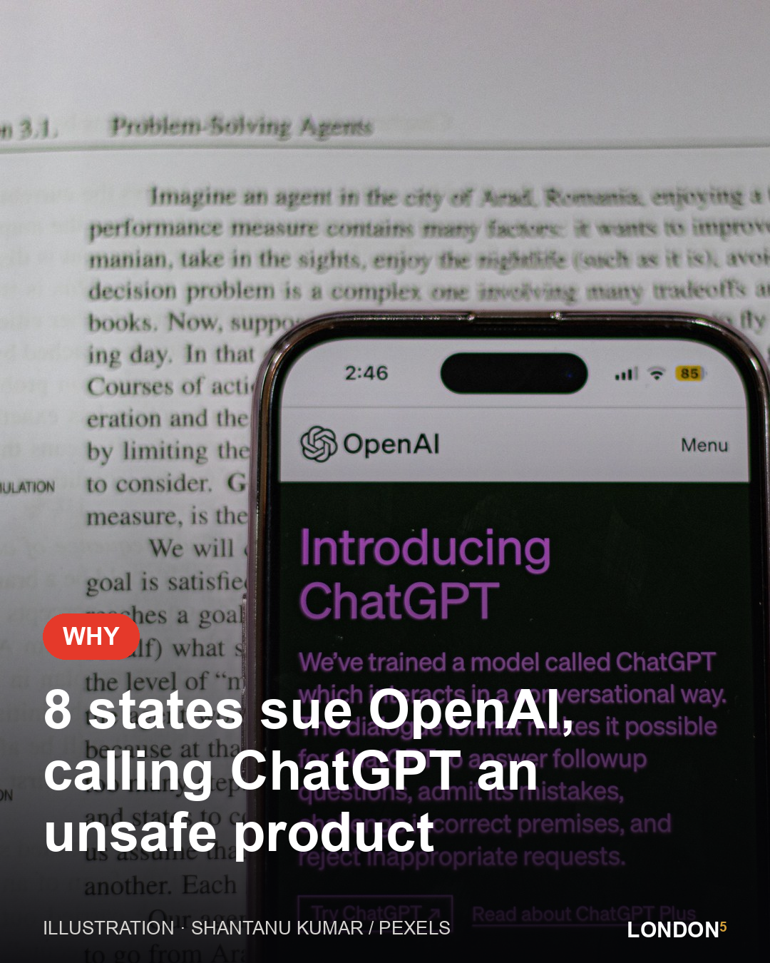 Illustration for: 8 states sue OpenAI, calling ChatGPT an unsafe product