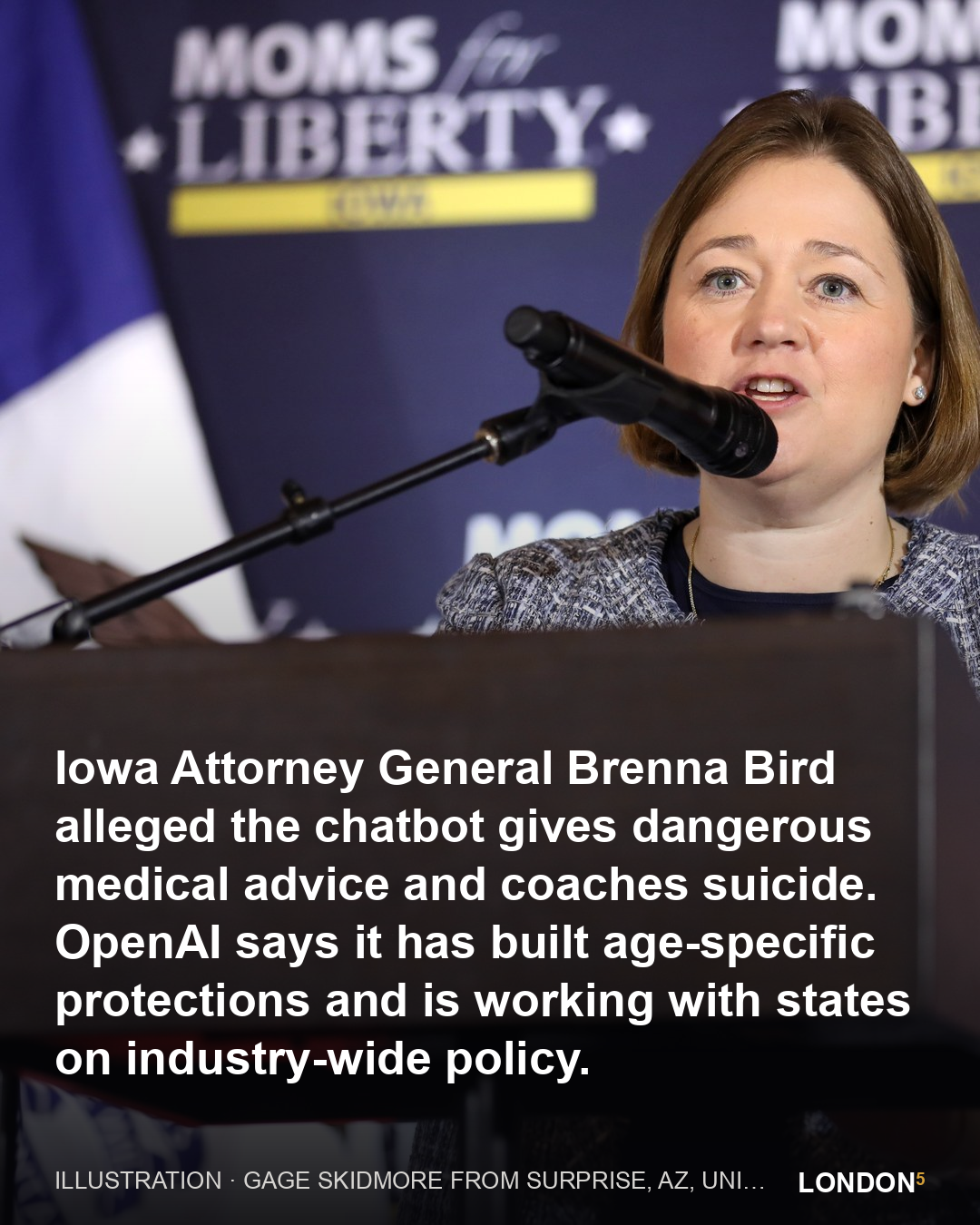 Iowa Attorney General Brenna Bird alleged the chatbot gives dangerous medical advice and coaches suicide. OpenAI says it has built age-specific protections and is working with states on industry-wide